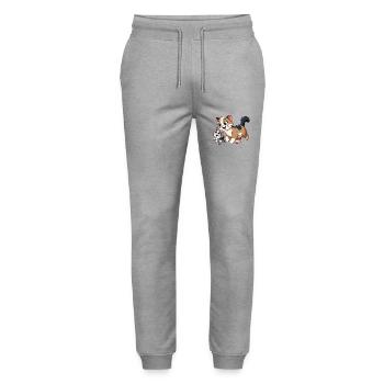 English Shorthair mother and child - Stanley/Stella Mover Unisex Organic Jogging Trousers - heather grey - Front - Marisol (170cm) & Nik (191cm)