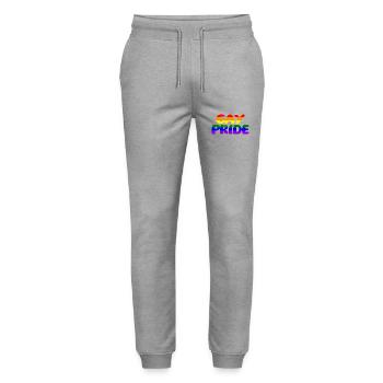 Schwul - Stanley/Stella Unisex Bio Jogginghose Mover  - Grau meliert - Vorne - Marisol (170cm) & Nik (191cm)