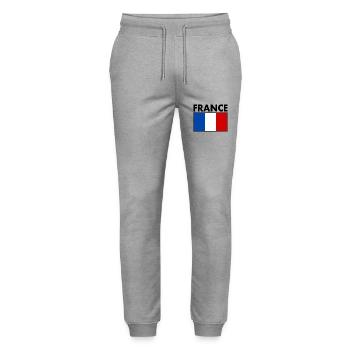 FRANCE DRAPEAU - Pantalon de jogging bio MOVER Stanley/Stella unisexe - gris chiné - Devant - Marisol (170cm) & Nik (191cm)