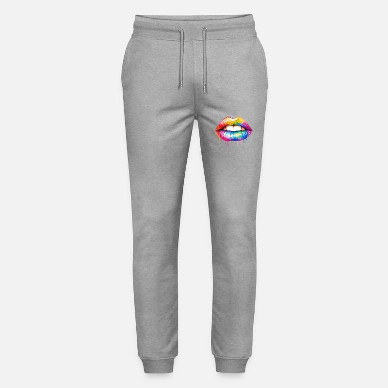 Regenbogenmund-LGBT Pride - Stanley/Stella Unisex Bio Jogginghose Mover  - Grau meliert