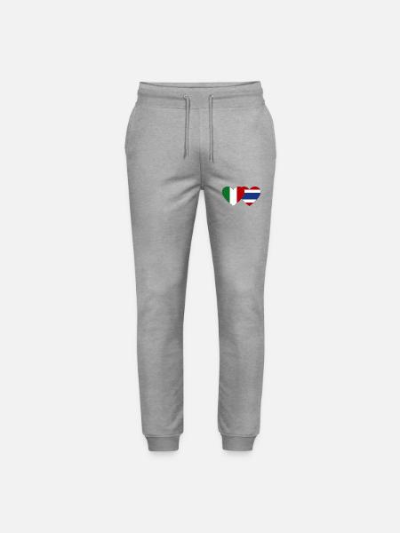 Italien Thailand Flagge Herz - Stanley/Stella Unisex Bio Jogginghose Mover - Grau meliert