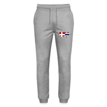 Coeur de drapeau du Danemark Thaïlande - Pantalon de jogging bio MOVER Stanley/Stella unisexe - gris chiné - Devant - Marisol (170cm) & Nik (191cm)