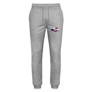 Russia Holland heart shape with hands - Stanley/Stella Mover Unisex Organic Jogging Trousers - heather grey - Front - Marisol (170cm) & Nik (191cm)