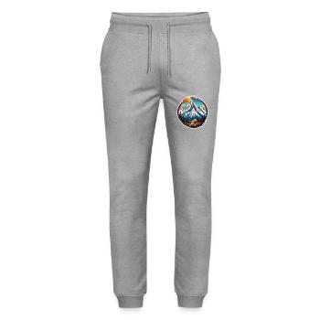 Berg / Alpen / Gipfel / Natur / Wald / Gestein - Stanley/Stella Unisex Bio Jogginghose Mover  - Grau meliert - Vorne - Marisol (170cm) & Nik (191cm)