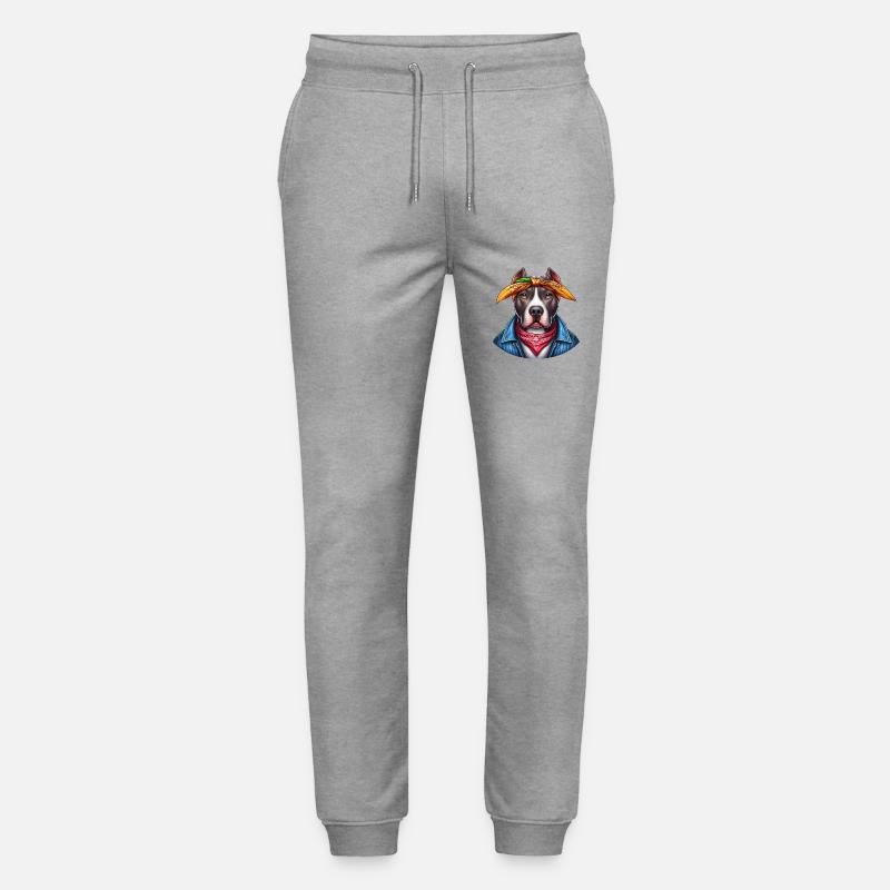Niedlicher Pitbull-Rap-Künstler - Stanley/Stella Unisex Bio Jogginghose Mover - Grau meliert