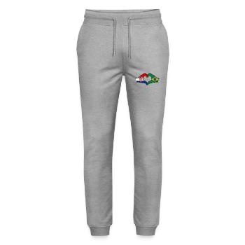 Croatie Brésil Drapeau Mains Coeur Forme - Pantalon de jogging bio MOVER Stanley/Stella unisexe - gris chiné - Devant - Marisol (170cm) & Nik (191cm)
