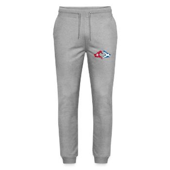 Suisse Ecosse Drapeau Aiguilles Coeur Forme D’occasion - Pantalon de jogging bio MOVER Stanley/Stella unisexe - gris chiné - Devant - Marisol (170cm) & Nik (191cm)