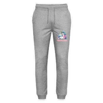 Mamacorn: Magisch & Einzigartig - Stanley/Stella Unisex Bio Jogginghose Mover  - Grau meliert - Vorne - Marisol (170cm) & Nik (191cm)