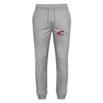 Morocco Greece Flag Hands Heart Shape - Stanley/Stella Mover Unisex Organic Jogging Trousers - heather grey - Front - Marisol (170cm) & Nik (191cm)