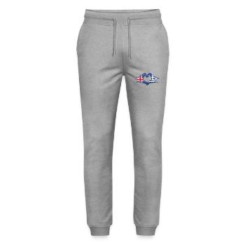 Iceland Greece Flag Hands Heart Shape Used - Stanley/Stella Mover Unisex Organic Jogging Trousers - heather grey - Front - Marisol (170cm) & Nik (191cm)