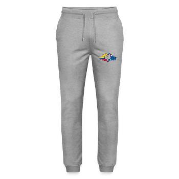 Colombie Australie drapeau coeur utilisé - Pantalon de jogging bio MOVER Stanley/Stella unisexe - gris chiné - Devant - Marisol (170cm) & Nik (191cm)