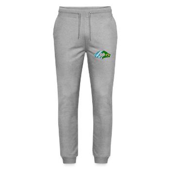 Bavière, Brésil, Drapeau, Mains, Forme Coeur - Pantalon de jogging bio MOVER Stanley/Stella unisexe - gris chiné - Devant - Marisol (170cm) & Nik (191cm)