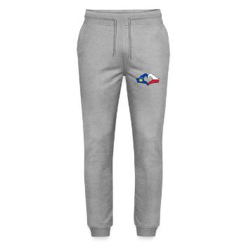 Kosovo Polen Flagge Hände Herzform - Stanley/Stella Unisex Bio Jogginghose Mover  - Grau meliert - Vorne - Marisol (170cm) & Nik (191cm)