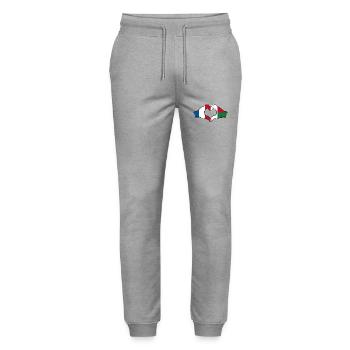 Frankreich Madagaskar Flagge Hände Herzform - Stanley/Stella Unisex Bio Jogginghose Mover  - Grau meliert - Vorne - Marisol (170cm) & Nik (191cm)