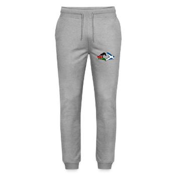 Kenya Ecosse mains en forme de coeur - Pantalon de jogging bio MOVER Stanley/Stella unisexe - gris chiné - Devant - Marisol (170cm) & Nik (191cm)