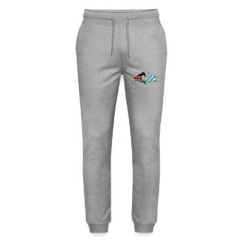 Kenya Bavaria hands heart shape used - Stanley/Stella Mover Unisex Organic Jogging Trousers - heather grey - Front - Marisol (170cm) & Nik (191cm)