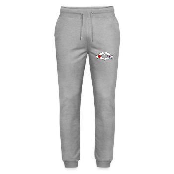 Japan Südkorea Hände Herzform - Stanley/Stella Unisex Bio Jogginghose Mover  - Grau meliert - Vorne - Marisol (170cm) & Nik (191cm)