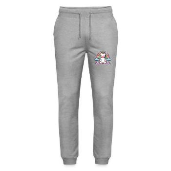 licorne de yoga - Pantalon de jogging bio MOVER Stanley/Stella unisexe - gris chiné - Devant - Marisol (170cm) & Nik (191cm)