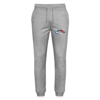 Schottland Serbien Flagge Herzform - Stanley/Stella Unisex Bio Jogginghose Mover  - Grau meliert - Vorne - Marisol (170cm) & Nik (191cm)