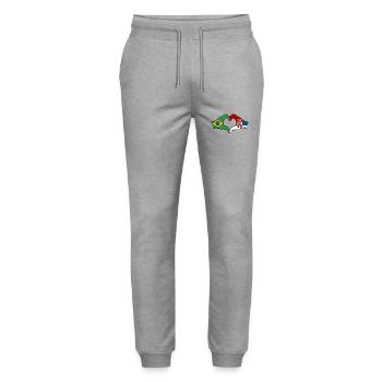Brasilien Serbien Flagge Herzform - Stanley/Stella Unisex Bio Jogginghose Mover  - Grau meliert - Vorne - Marisol (170cm) & Nik (191cm)