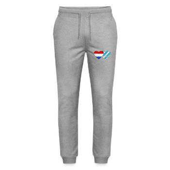 Hollande Bavaroise drapeau coeur utilisé - Pantalon de jogging bio MOVER Stanley/Stella unisexe - gris chiné - Devant - Marisol (170cm) & Nik (191cm)