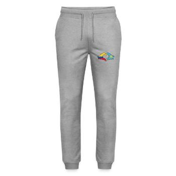 Colombie Kazakhstan drapeau mains forme de coeur - Pantalon de jogging bio MOVER Stanley/Stella unisexe - gris chiné - Devant - Marisol (170cm) & Nik (191cm)
