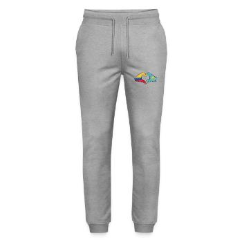 Colombie Kazakhstan drapeau mains forme de coeur utilisé - Pantalon de jogging bio MOVER Stanley/Stella unisexe - gris chiné - Devant - Marisol (170cm) & Nik (191cm)