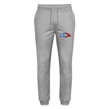 Somalia Morocco Flag Hands Heart Shape - Stanley/Stella Mover Unisex Organic Jogging Trousers - heather grey - Front - Marisol (170cm) & Nik (191cm)