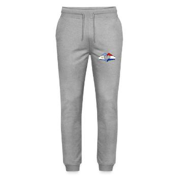 Argentina Holland Flag Hands Heart Shape - Stanley/Stella Mover Unisex Organic Jogging Trousers - heather grey - Front - Marisol (170cm) & Nik (191cm)