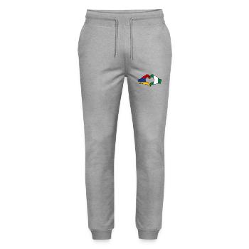 Armenien Nigeria Flagge Hände Herzform - Stanley/Stella Unisex Bio Jogginghose Mover  - Grau meliert - Vorne - Marisol (170cm) & Nik (191cm)
