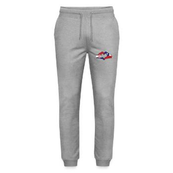 Croatia Chile Flag Hands Heart Shape - Stanley/Stella Mover Unisex Organic Jogging Trousers - heather grey - Front - Marisol (170cm) & Nik (191cm)