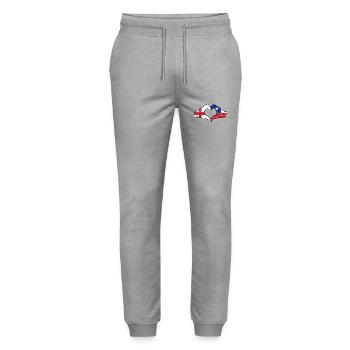 England Chile flag hands heart shape used - Stanley/Stella Mover Unisex Organic Jogging Trousers - heather grey - Front - Marisol (170cm) & Nik (191cm)