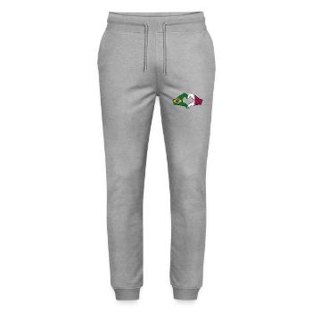 Brasilien Katar Flagge Hände Herzform - Stanley/Stella Unisex Bio Jogginghose Mover  - Grau meliert - Vorne - Marisol (170cm) & Nik (191cm)