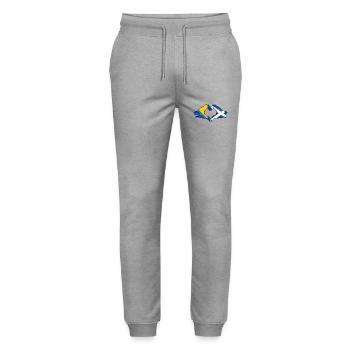 Bosnie Ecosse drapeau mains forme de coeur utilisé - Pantalon de jogging bio MOVER Stanley/Stella unisexe - gris chiné - Devant - Marisol (170cm) & Nik (191cm)