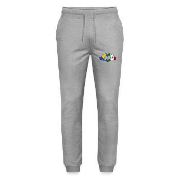 Bosnie Mexique drapeau mains forme de coeur utilisé - Pantalon de jogging bio MOVER Stanley/Stella unisexe - gris chiné - Devant - Marisol (170cm) & Nik (191cm)