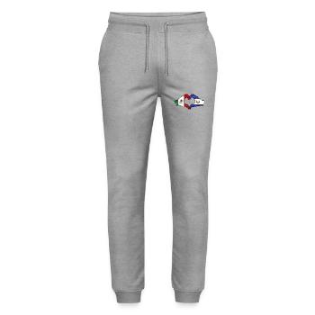 Mexique El Salvador Drapeau Mains Coeur Forme Utilisé - Pantalon de jogging bio MOVER Stanley/Stella unisexe - gris chiné - Devant - Marisol (170cm) & Nik (191cm)