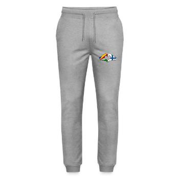 Seychelles Finlande Drapeau Mains Coeur Forme - Pantalon de jogging bio MOVER Stanley/Stella unisexe - gris chiné - Devant - Marisol (170cm) & Nik (191cm)
