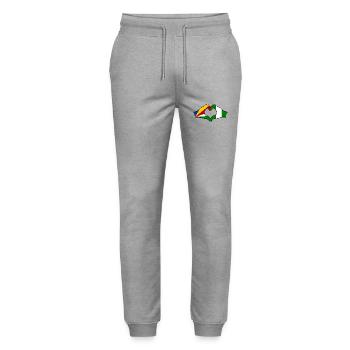 Seychellen Nigeria Flagge Hände Herzform - Stanley/Stella Unisex Bio Jogginghose Mover  - Grau meliert - Vorne - Marisol (170cm) & Nik (191cm)