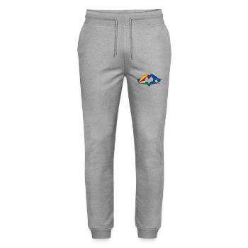 Seychelles Kosovo drapeau mains forme de coeur utilisé - Pantalon de jogging bio MOVER Stanley/Stella unisexe - gris chiné - Devant - Marisol (170cm) & Nik (191cm)