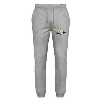 Colombie Finlande Drapeau Mains Coeur Forme - Pantalon de jogging bio MOVER Stanley/Stella unisexe - gris chiné - Devant - Marisol (170cm) & Nik (191cm)