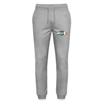 Nicaragua Irlande drapeau mains forme de coeur utilisé - Pantalon de jogging bio MOVER Stanley/Stella unisexe - gris chiné - Devant - Marisol (170cm) & Nik (191cm)