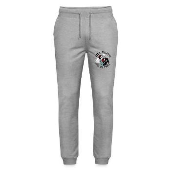 Bis der Tod uns scheidet - Stanley/Stella Unisex Bio Jogginghose Mover  - Grau meliert - Vorne - Marisol (170cm) & Nik (191cm)