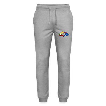 Myanmar Australie Drapeau Mains Coeur Forme - Pantalon de jogging bio MOVER Stanley/Stella unisexe - gris chiné - Devant - Marisol (170cm) & Nik (191cm)