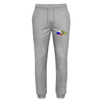 Russland Jamaika Flagge Hände Herzform - Stanley/Stella Unisex Bio Jogginghose Mover  - Grau meliert - Vorne - Marisol (170cm) & Nik (191cm)