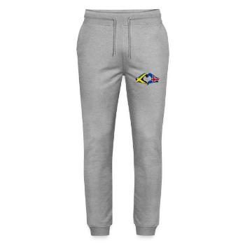 Jamaica Island Hands Heart Shape - Stanley/Stella Mover Unisex Organic Jogging Trousers - heather grey - Front - Marisol (170cm) & Nik (191cm)