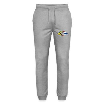 Jamaica Thailand Hands Heart Shape - Stanley/Stella Mover Unisex Organic Jogging Trousers - heather grey - Front - Marisol (170cm) & Nik (191cm)