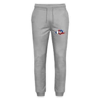 France Drapeau Chili mains forme de coeur utilisé - Pantalon de jogging bio MOVER Stanley/Stella unisexe - gris chiné - Devant - Marisol (170cm) & Nik (191cm)