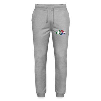 Nigeria France Flag Hands Heart Shape - Stanley/Stella Mover Unisex Organic Jogging Trousers - heather grey - Front - Marisol (170cm) & Nik (191cm)