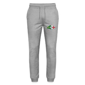 Brésil Angleterre Drapeau Mains Coeur Forme - Pantalon de jogging bio MOVER Stanley/Stella unisexe - gris chiné - Devant - Marisol (170cm) & Nik (191cm)