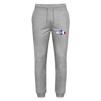 Argentina France Flag Hands Heart Shape - Stanley/Stella Mover Unisex Organic Jogging Trousers - heather grey - Front - Marisol (170cm) & Nik (191cm)